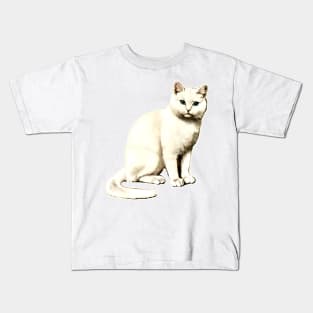 Cute white cat Kids T-Shirt